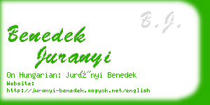 benedek juranyi business card